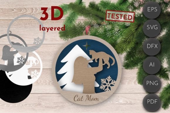 3D Layered Cat Ornament SVG Laser Cutting Ornaments Review