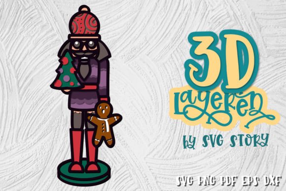 3D Layered Nutcracker 02: Winter Laser Cutting SVG