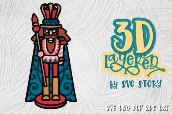 3D Layered Nutcracker 04: A Winter Laser Cutting Asset