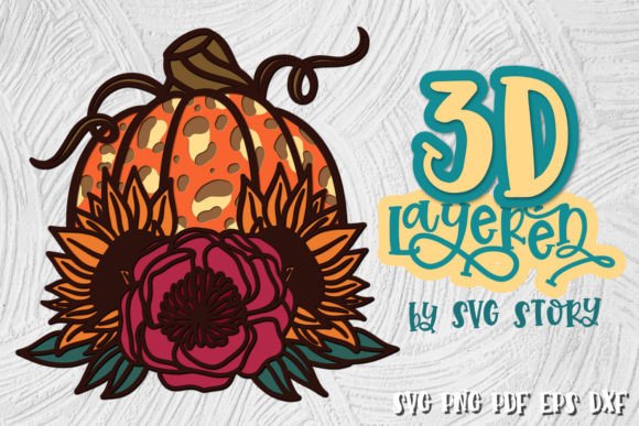 3D Layered Pumpkin 04 SVG: Thanksgiving Laser Cutting & Ornaments