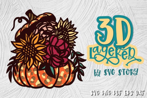 3D Layered Pumpkin SVG for Laser Cutting & Autumn Branding