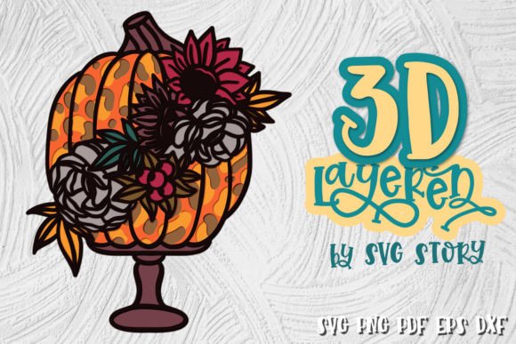 3D Layered Pumpkin Thanksgiving SVG for Autumn Laser Cutting