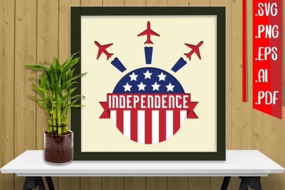 4th of July Layered Papercut SVG for Signs & Laser Cutting