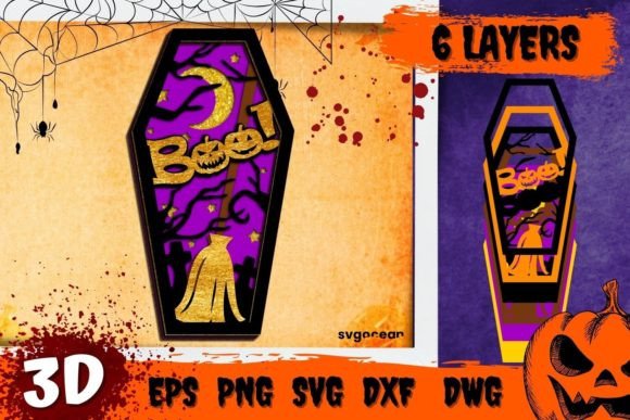 A Spooky 3D Coffin SVG for Laser-Cut Autumn Decor