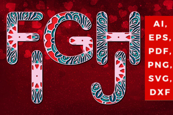 Alphabet F to J Laser Cutting Valentine’s Day 3D SVG Review