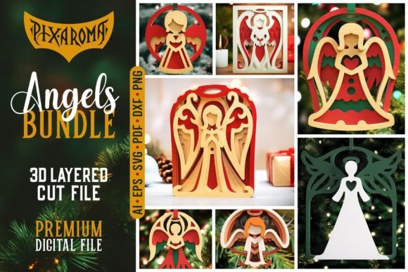Angels Bundle 3D SVG: Winter Laser Cutting & Brand Review
