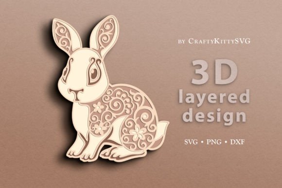 Floral Bunny SVG for Spring Laser Cut Products