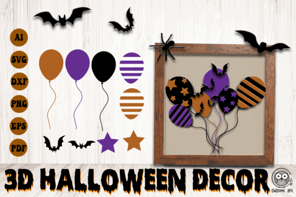 Halloween Balloon 3D SVG for Autumn Laser Cutting Projects