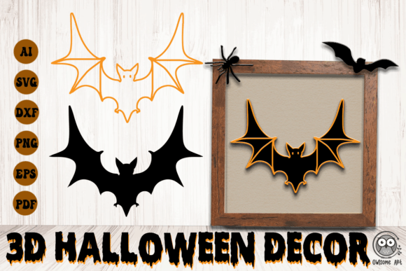 Halloween Bat 3D Laser Cutting for Autumn Projects
