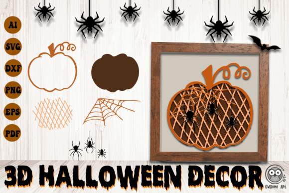 Halloween Pumpkin 3D Svg for Autumn Laser Cutting