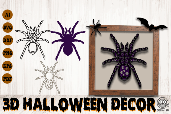 Halloween Spider 3D Svg for Autumn Laser Cutting