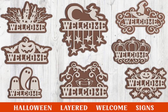 Halloween SVG Signs for Laser Cutting and Autumn Projects