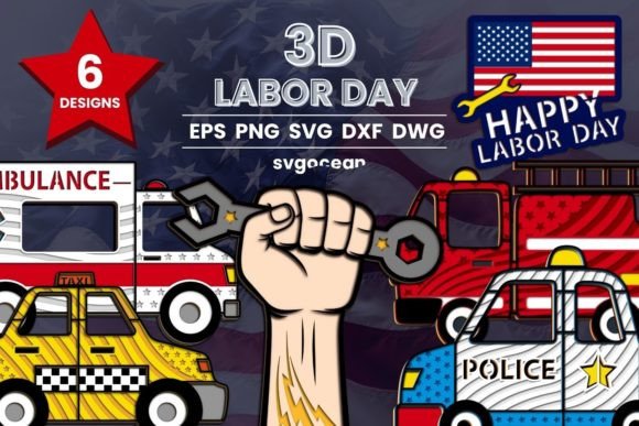Labor Day 3D SVG for Laser Cutting & Celebrations