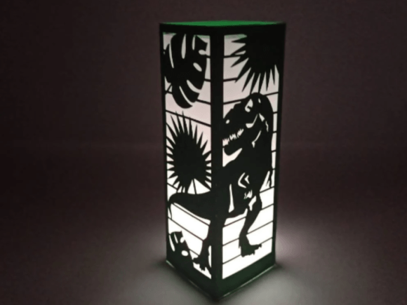 Lantern 3D Tyrannosaurus Dino SVG for Laser Cutting Boxes