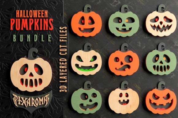 Laser-Cut Autumn Pumpkins for Seasonal Design Bundles