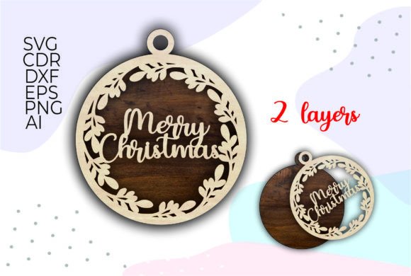 Laser Cutting Winter Ornaments: Merry Christmas Svg