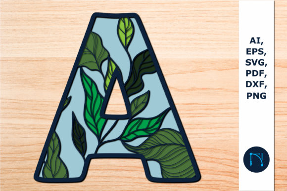 Layer Floral Alphabet 3D SVG File for Laser Cutting Signs