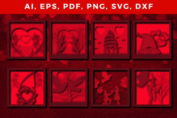 Multi Layer Valentine 3D SVG Bundle for Laser Cutting