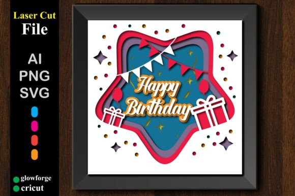 Paper Cut Birthday Shadow Box: A Laser-Cut Editorial Asset