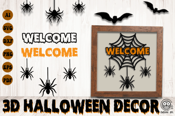 Welcom Halloween 3D Svg: Laser-Cut Autumn Vibe